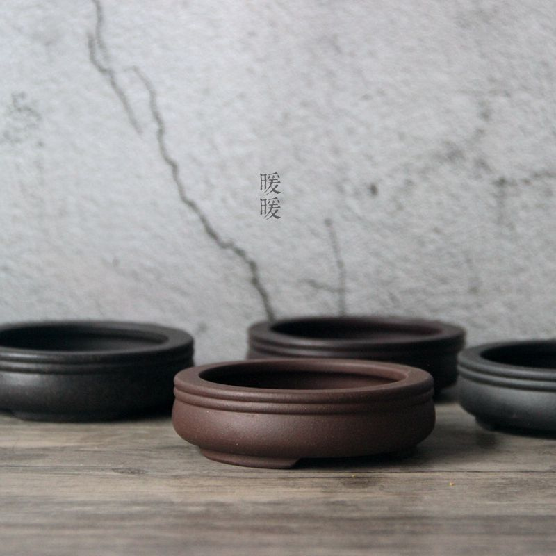 Bonsai Garden China - وعاء بونساي دائري من السيراميك ،