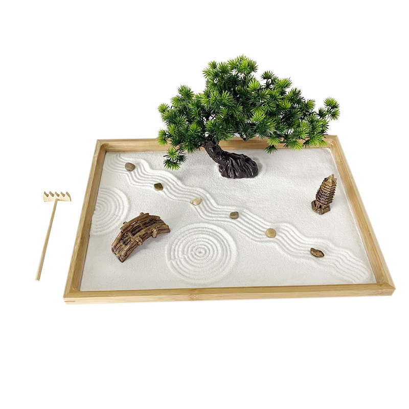 Bonsai Zen Garden Kit - حديقة زن اليابانية للمكتب مع رمل
